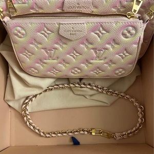Louis Vuitton multi pochette pink bag…
